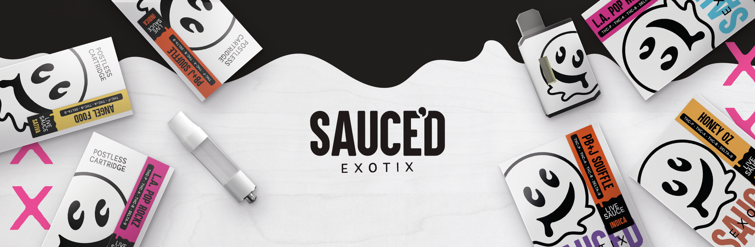 SAUCE'D Exotix Disposable Vapes and Cartridges | HALF BAK'D